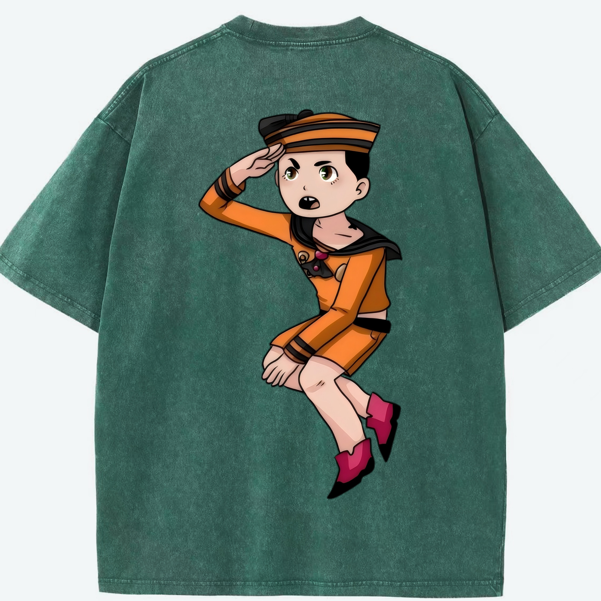 （画像用） ジョジョの奇妙な冒険 東方定助 JoJo's Bizarre Adventure Higashikata Josuke 綿100% ヴィンテージ風 半袖Tシャツ（背面プリント）